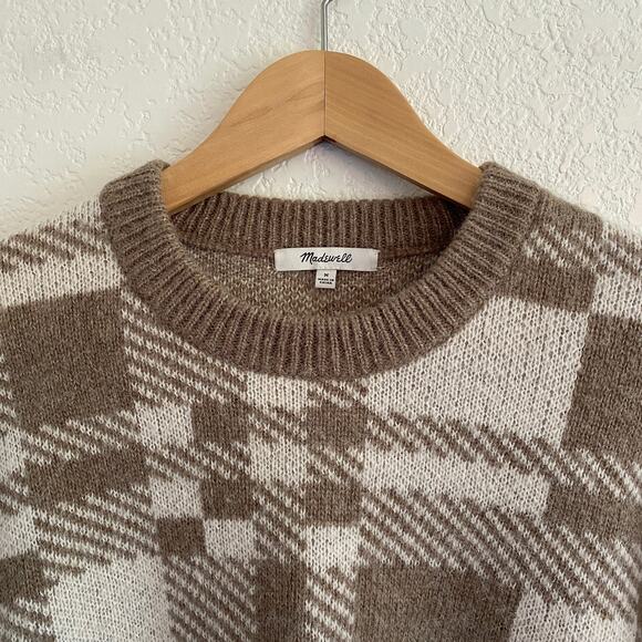 Madewell Hartfield Pullover Sweater Soft Alpaca Blend Heather Ashwood Boxy Fit M - Picture 6 of 15